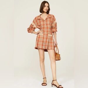 Maje Ravellino Collared Mini Dress | Size US 6 / Medium (FR 38) | Checkered